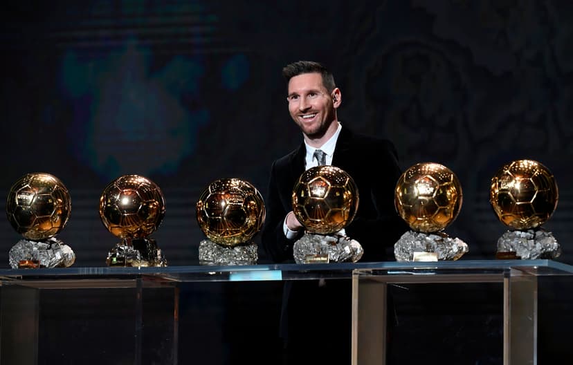 Lionel Messi after winning his sixth Ballon D'Or award