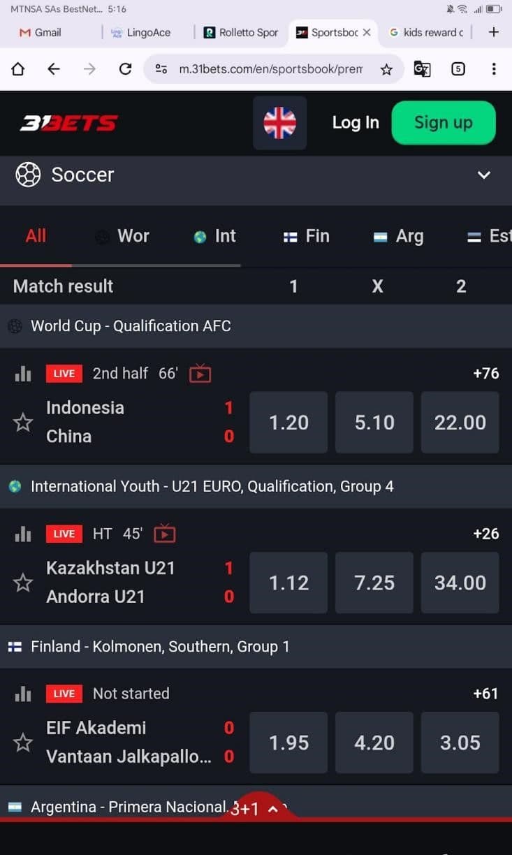 Live Betting & Streaming 31Bets