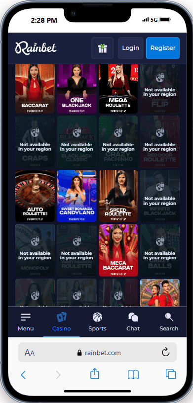 Live Dealer Games Rainbet