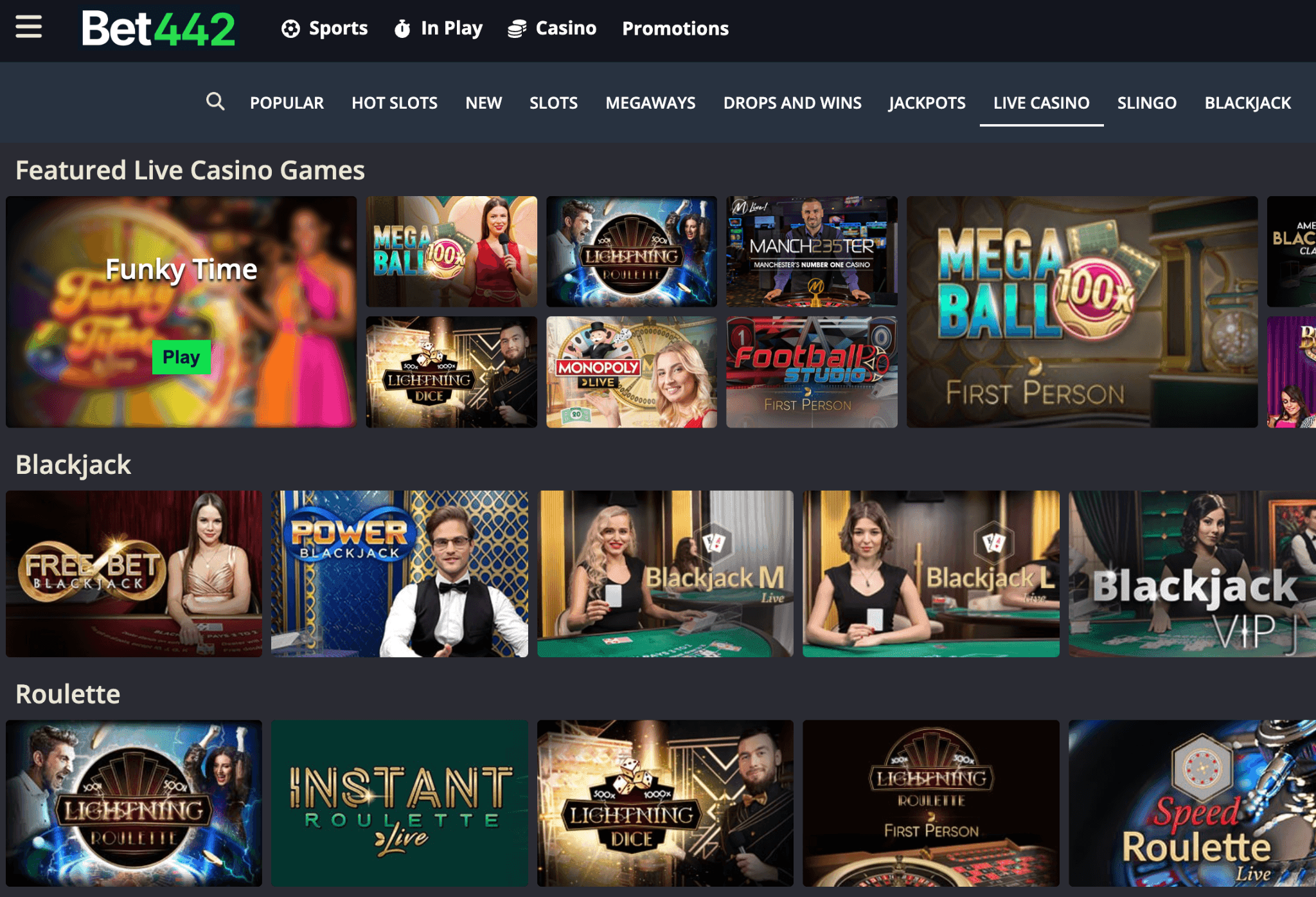 Bet442 Live Dealer Games 