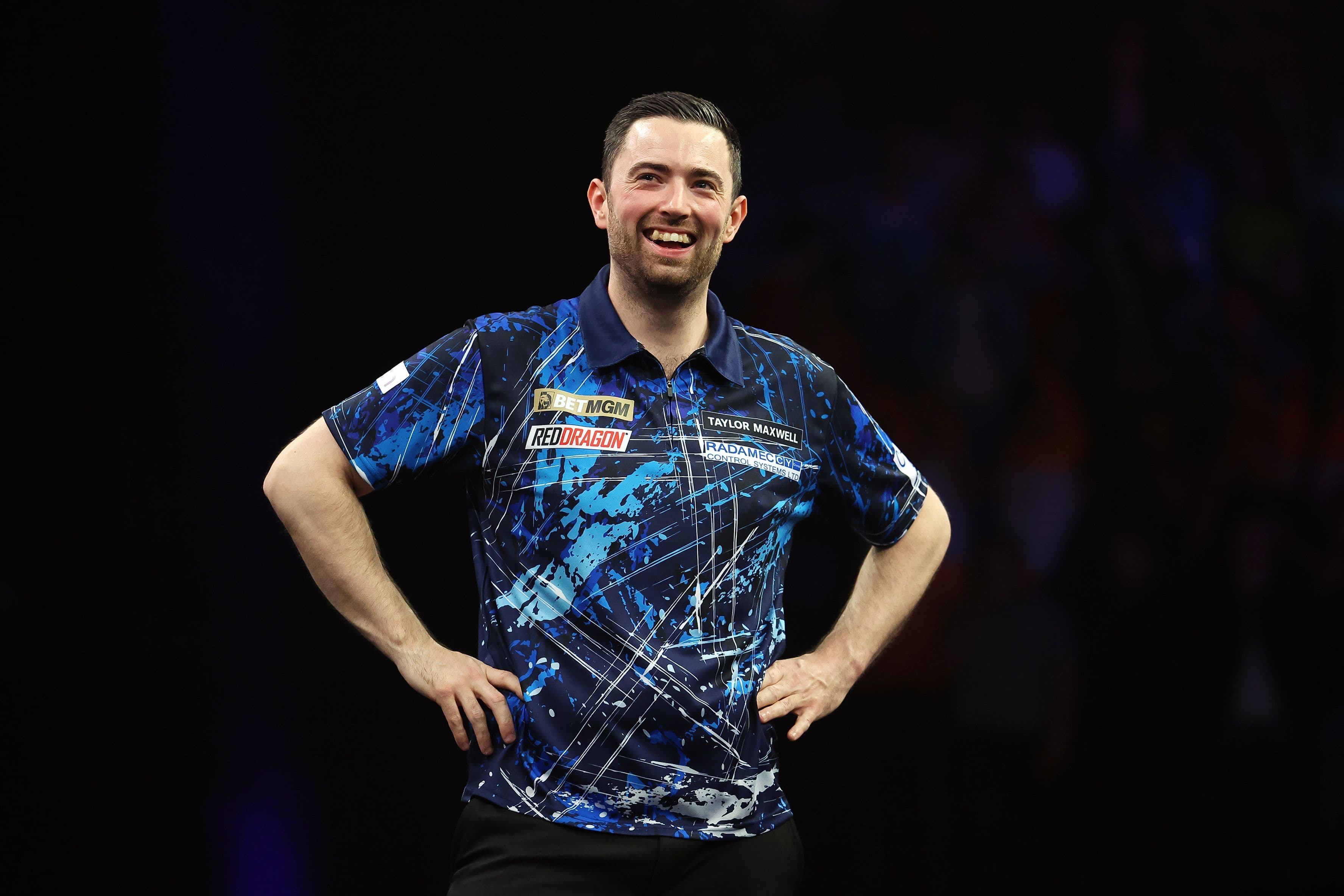Luke Humphries reacts during the Semi Final match