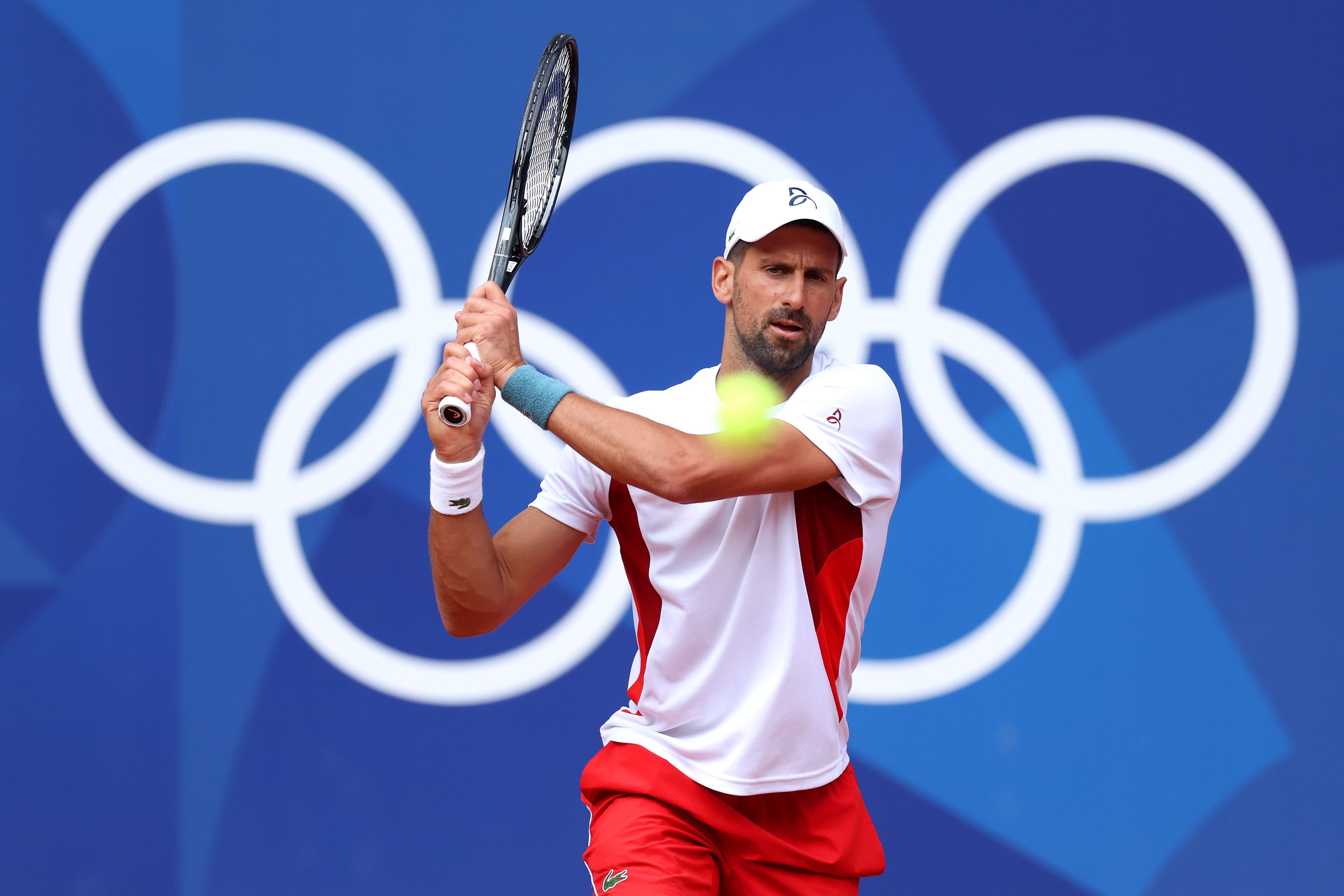 Novak Djokovic of Team Serbia
