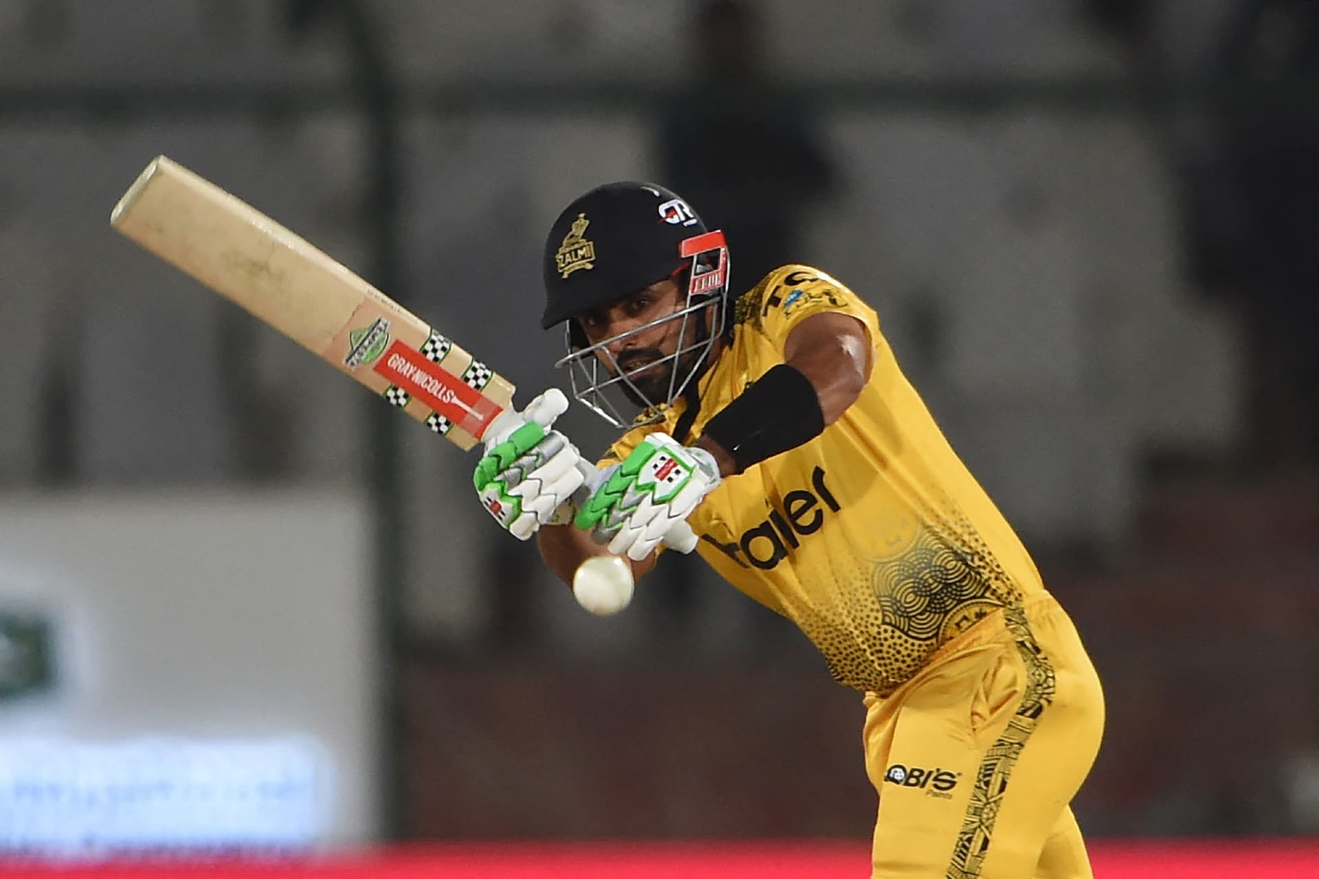 Peshawar Zalmi's Babar Azam plays a shot.jpg