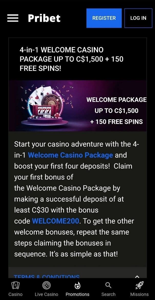 Pribet Sports and Casino Welcome Bonus 2