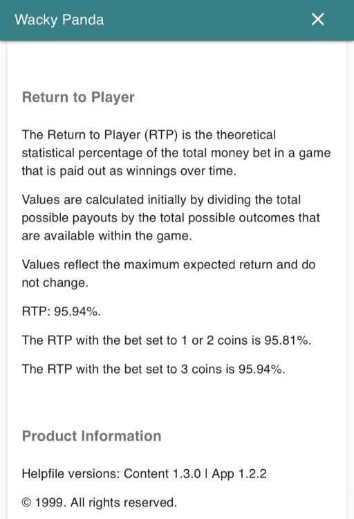 RTP & Volatility wacky panda
