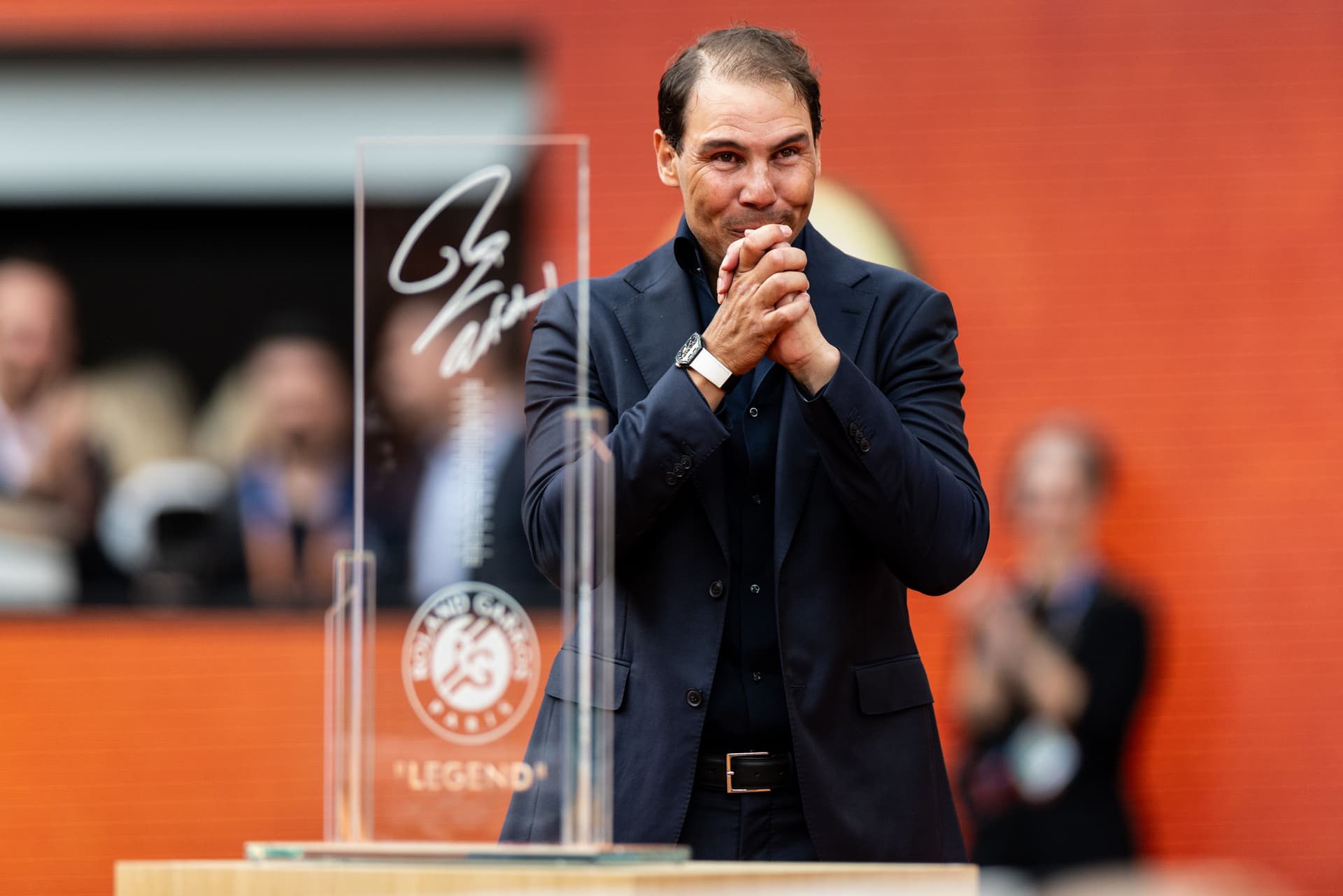 Rafael Nadal greets the crowd