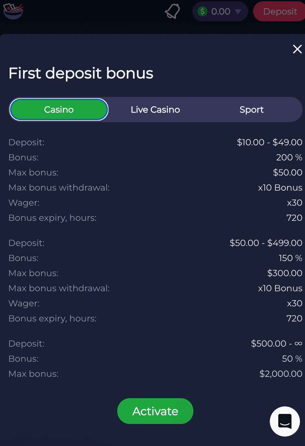 RamenBet Deposit Bonuses 