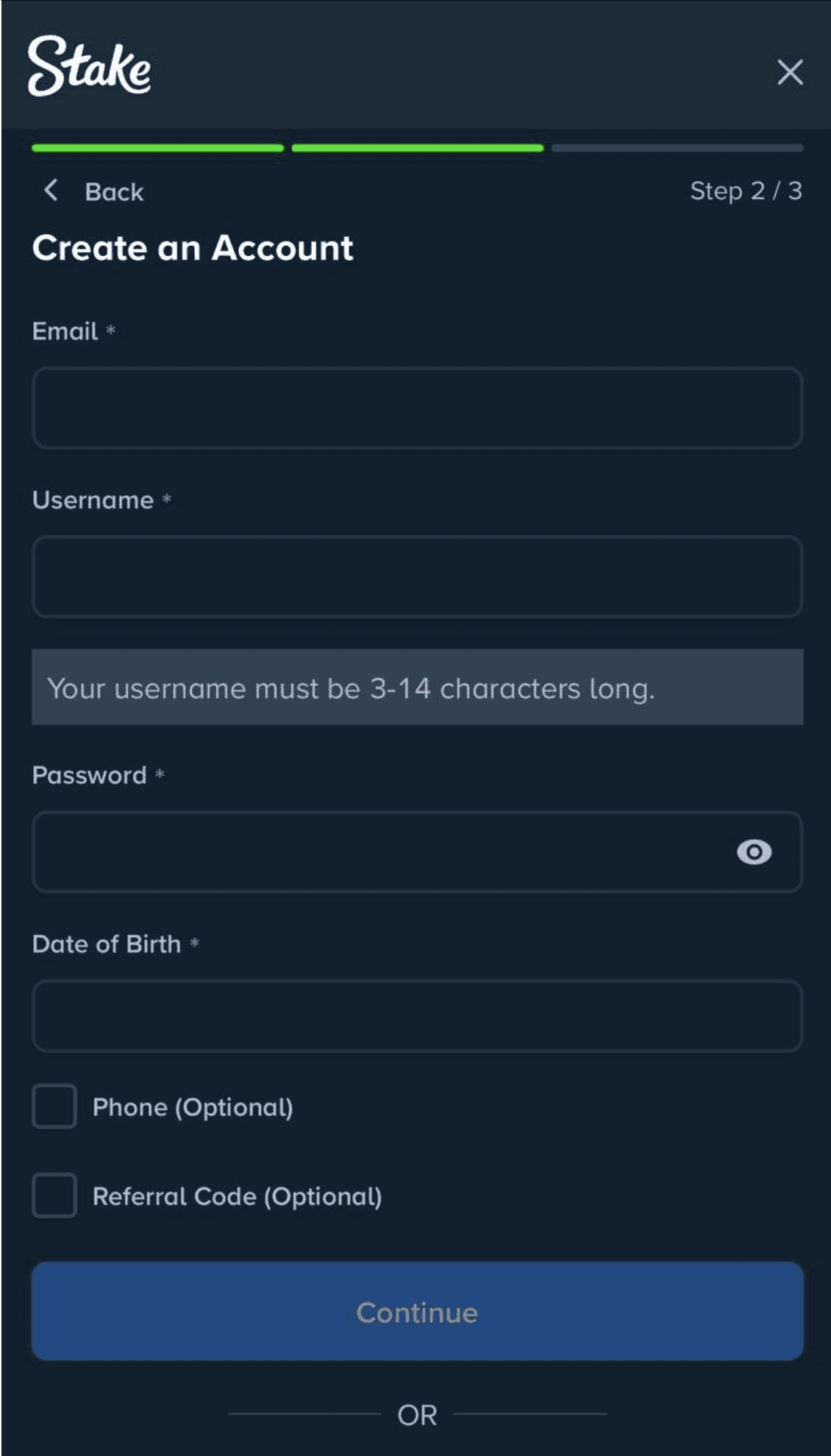 Register at a licensed casino