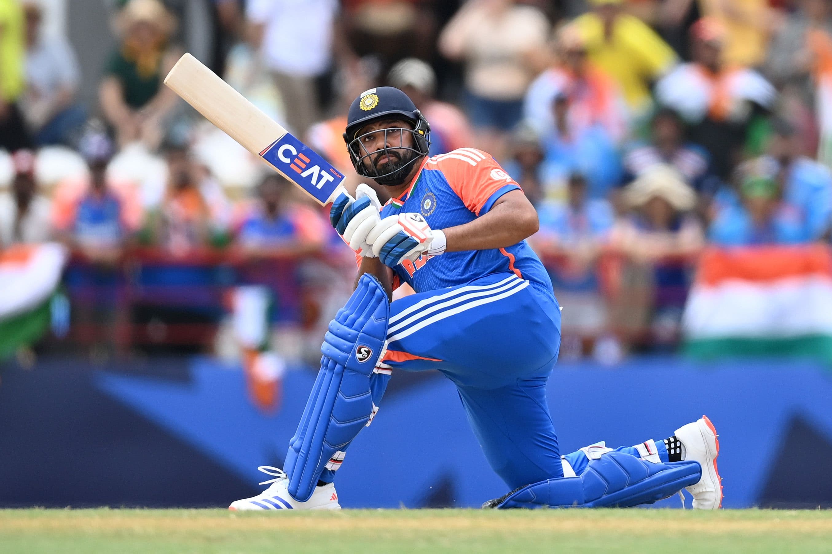 Rohit Sharma hits six runs 