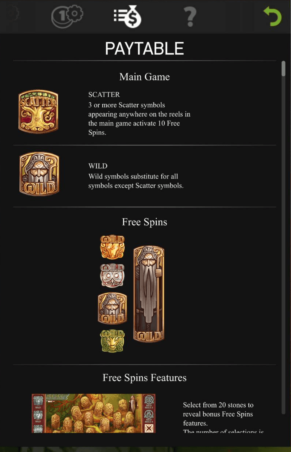 Secret of the Stones Bonus and Key Features