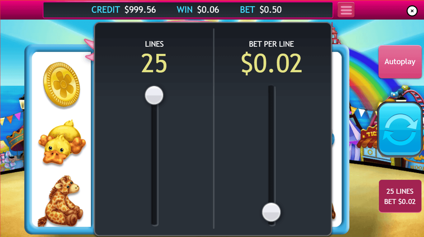 Select your bet size..