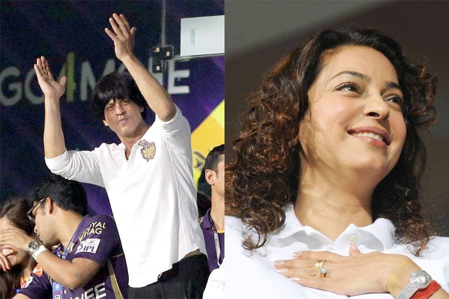 Shah Rukh Khan Juhi Chawla KKR IPL Team Owner.jpeg