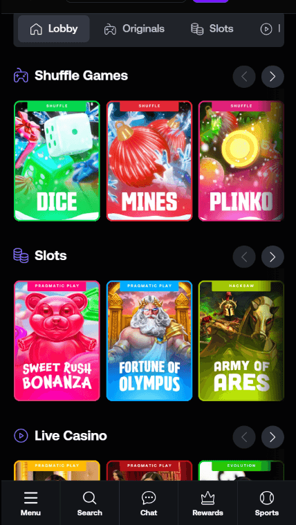 Shuffle Casino Slots