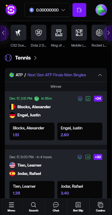 Shuffle Sports Betting Odds 