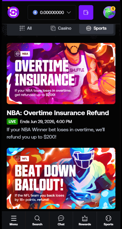 Shuffle Sports Betting Promotions  