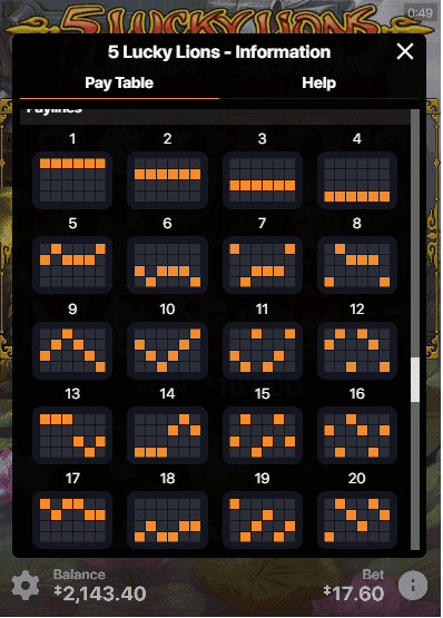 Special Features 5 lucky lions