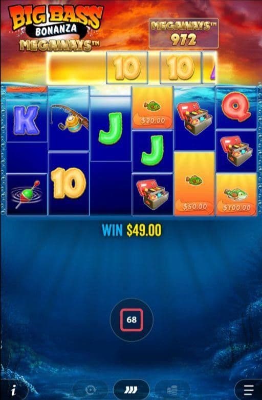 Spin the reels with the large circular arrow button