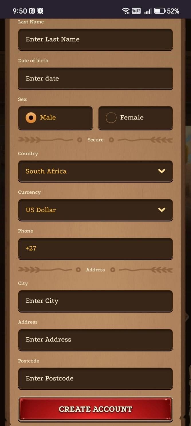 Tap Sign Up, then enter your personal details