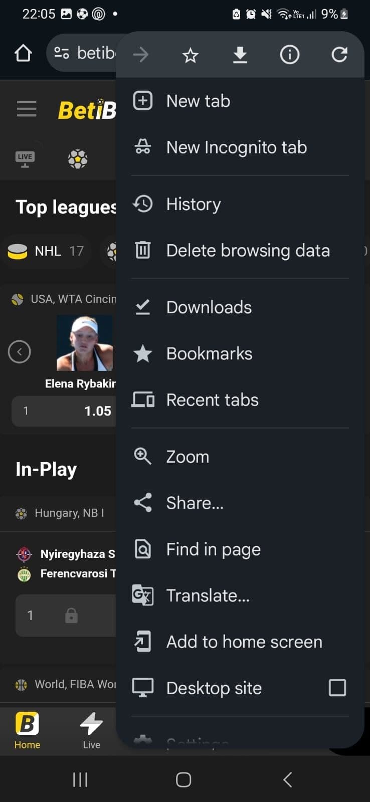 Tap the three-dot menu 