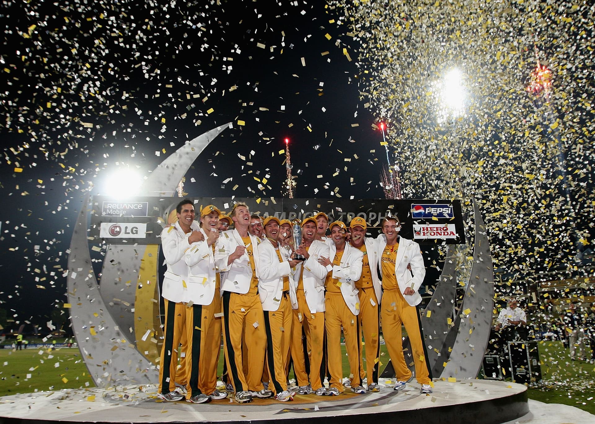The Australian Team celebrate with the trophy