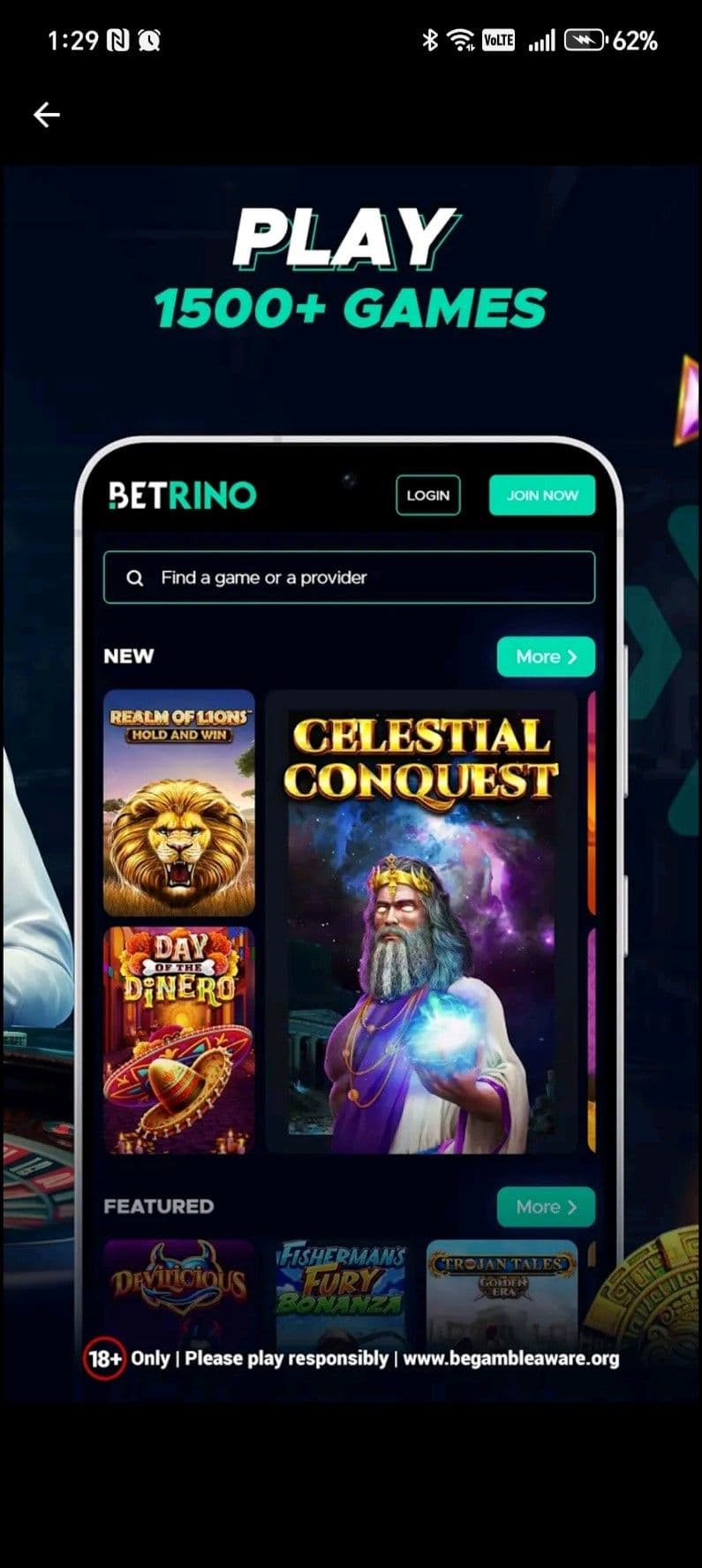 The Betrino app 