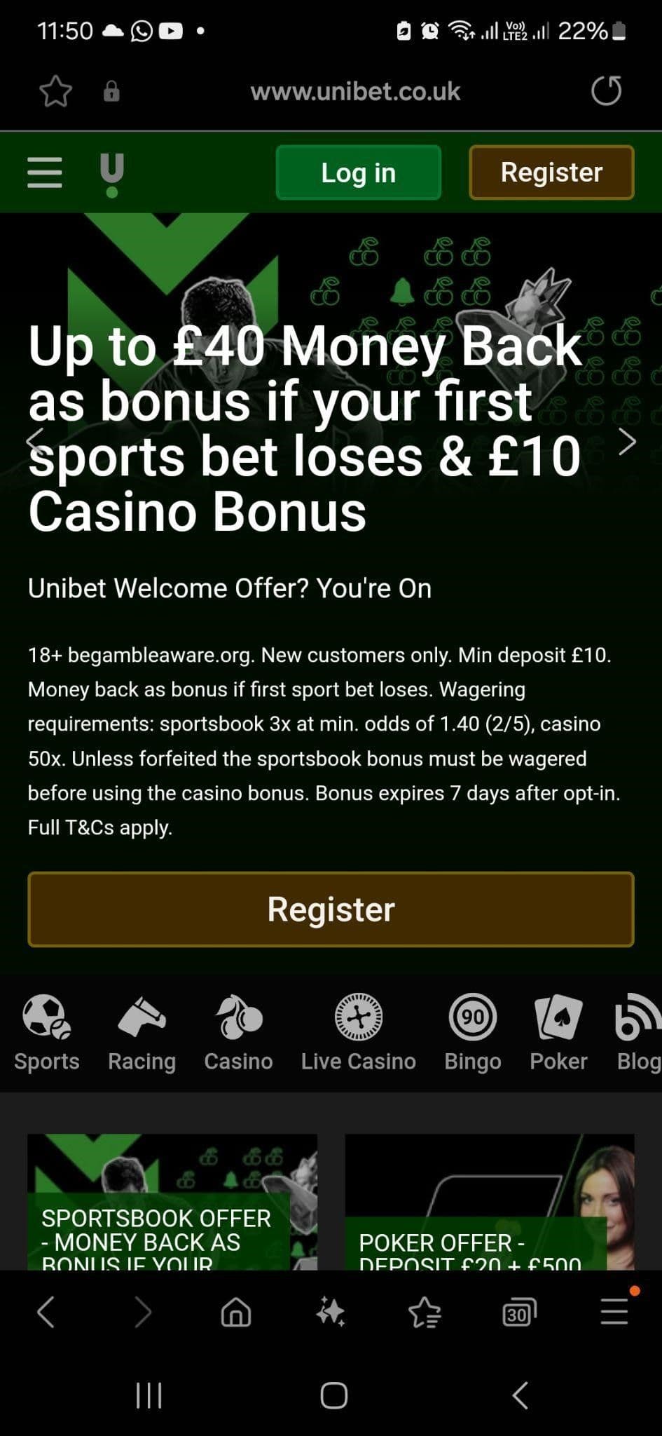 Unibet Welcome Bonus Terms and Conditions 