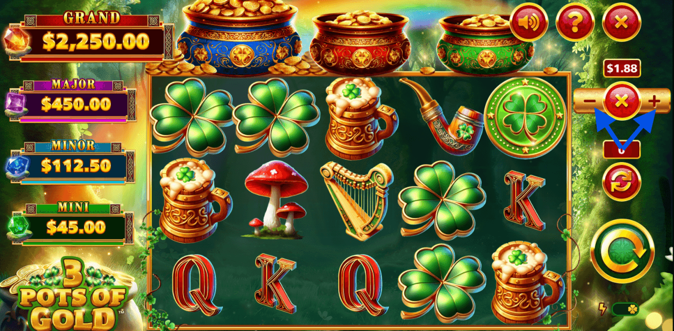 Use the plus and minus buttons to settle on a stake