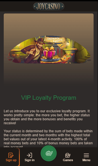 VIP Program & Exclusive Rewards JoyCasino
