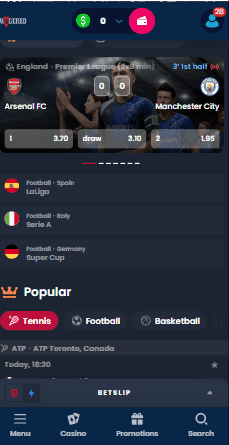 Wagered Casino Mobile Experience