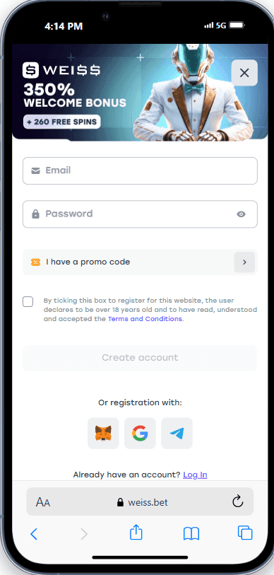 Weiss Casino Registration.png