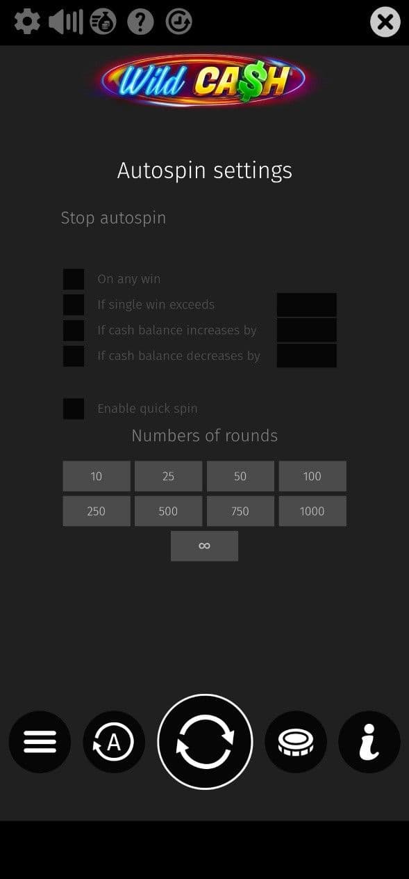 Wild Cash has 5 fixed paylines that pay left to right