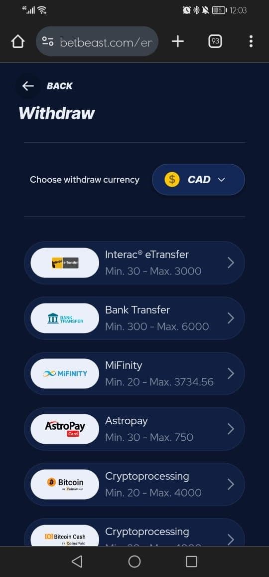 BetBeast Money Withdrawal Guide