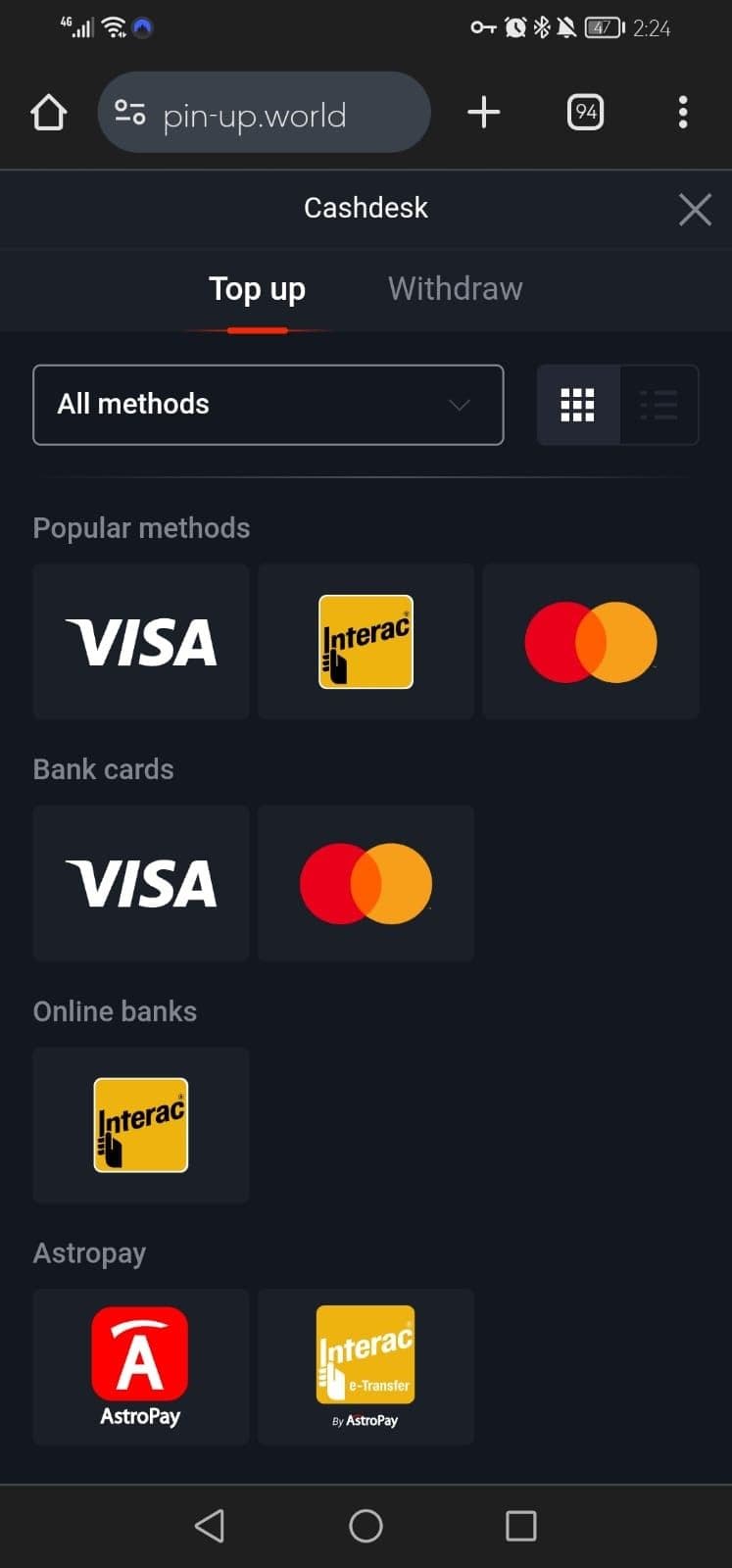 Pin Up Money withdrawal Guide Step  4