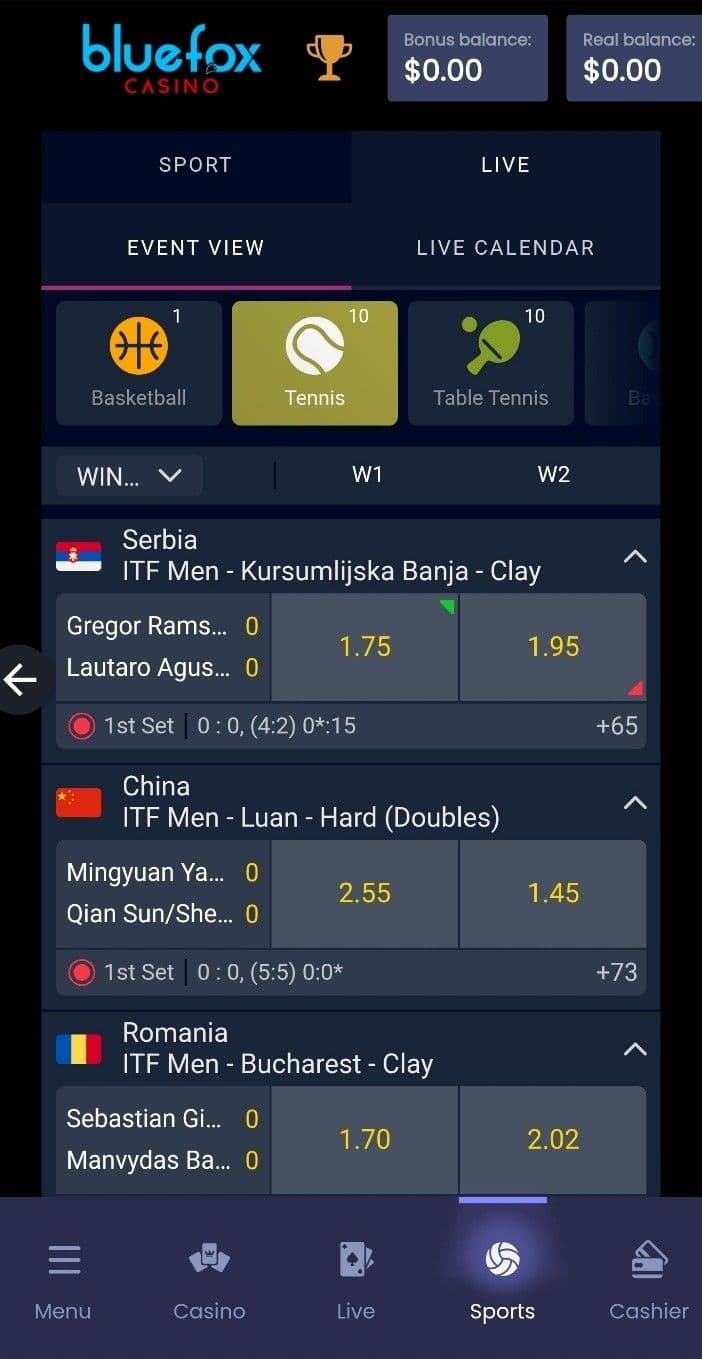 BlueFox Live Betting & Streaming 