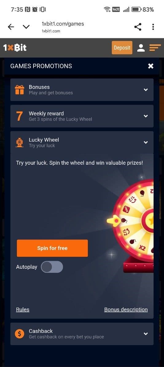 bonuses and promotions at 1xBit.