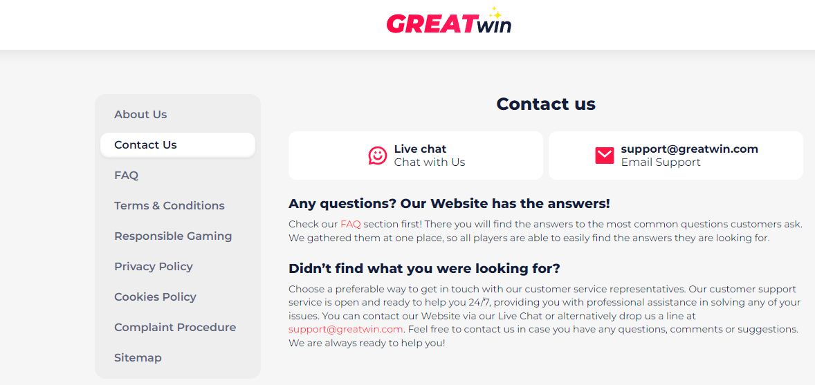 How to Contact GreatWin Customer Service?