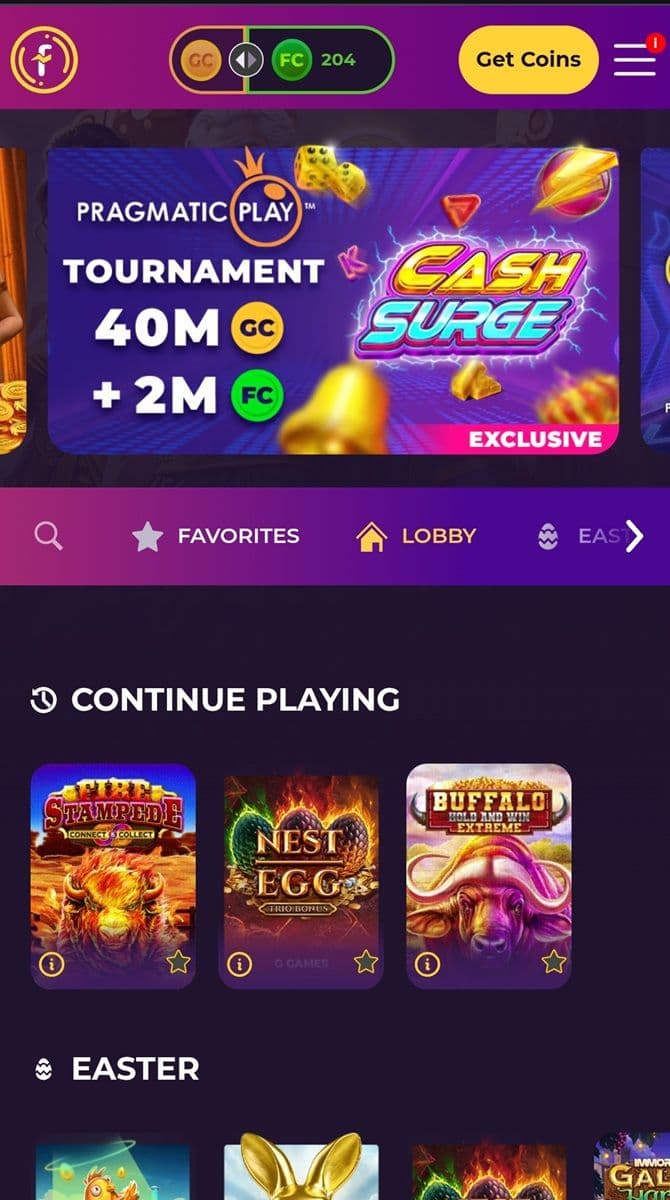 Fortune Coins Mobile Site & App