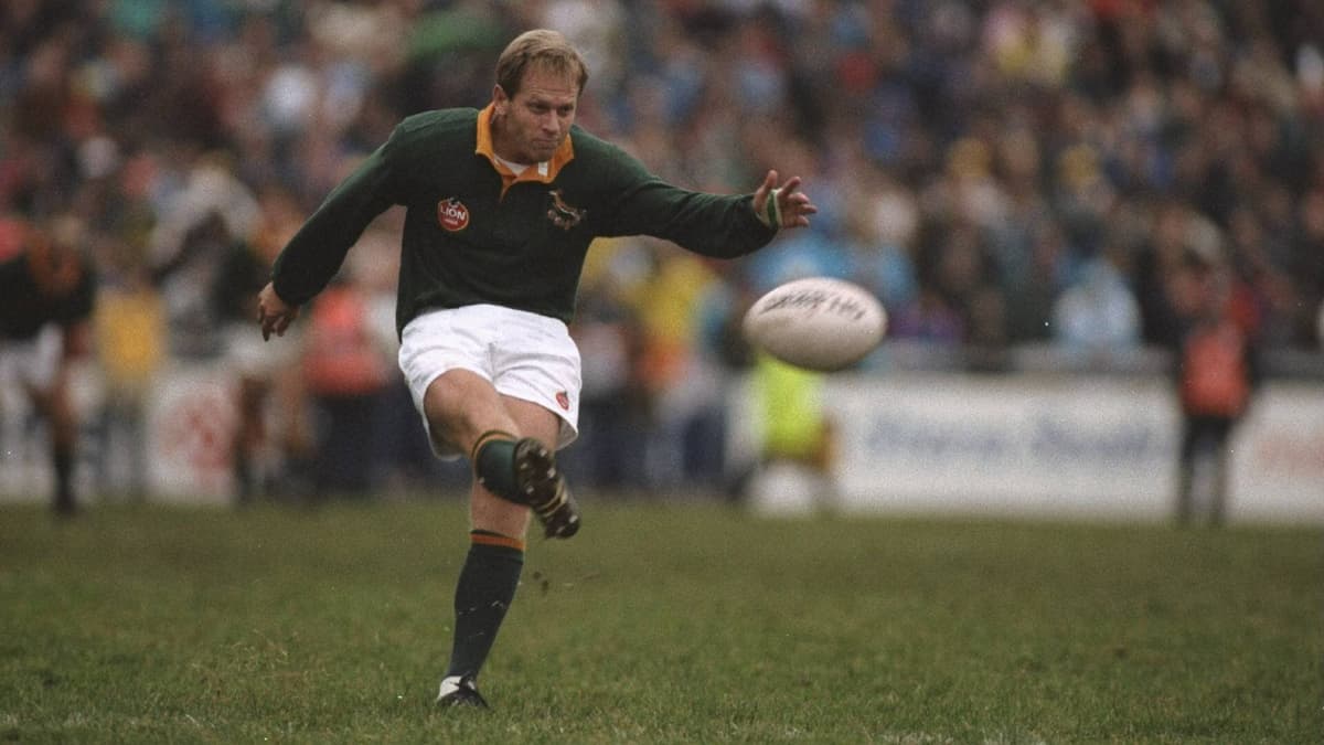 Photo Rugby Vintage Années 90 - Laurent Cabannes (France) & Naas Botha (Afrique Du Sud)