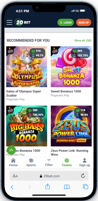 20bet Casino Review