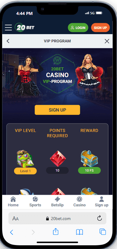 20bet Casino VIP Program