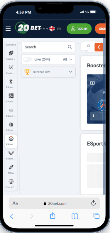 20bet Esports Betting Review