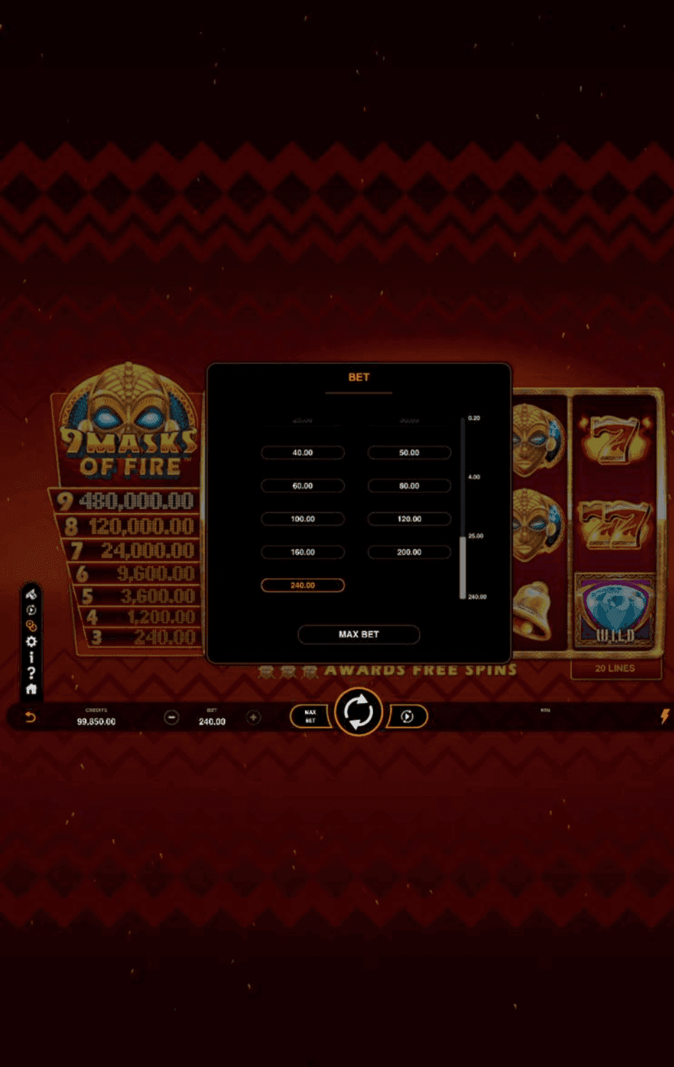 9 masks of fire Betting Range.png