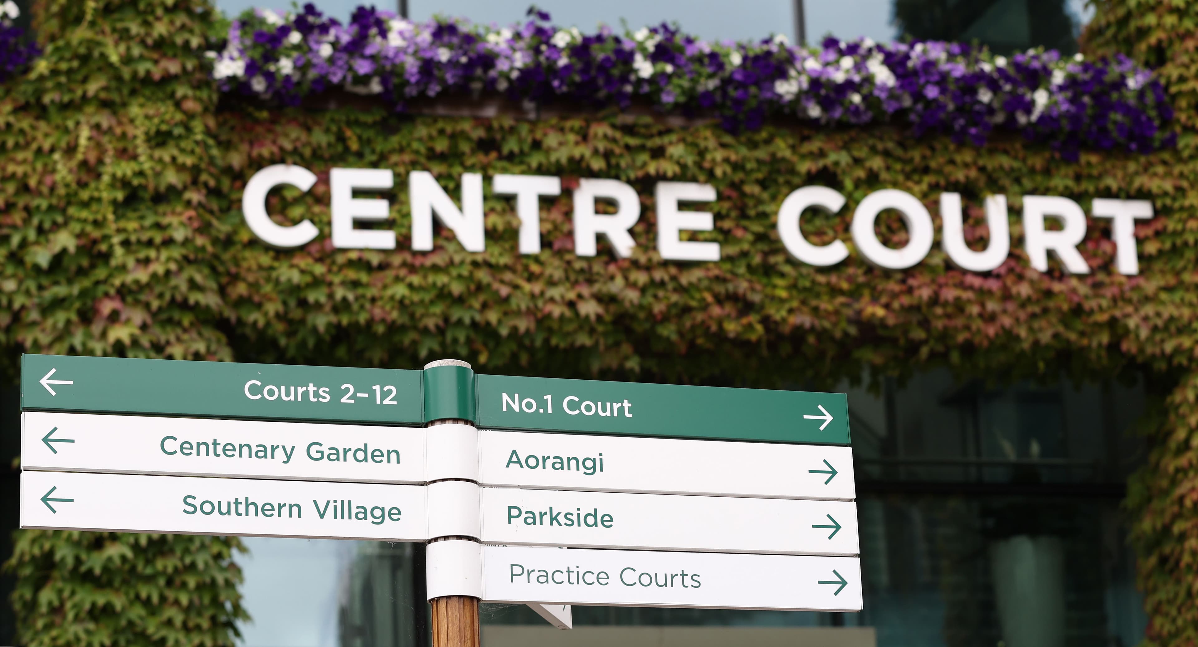 A view outside of Centre Court during day thirteen of The Championships Wimbledon 2024