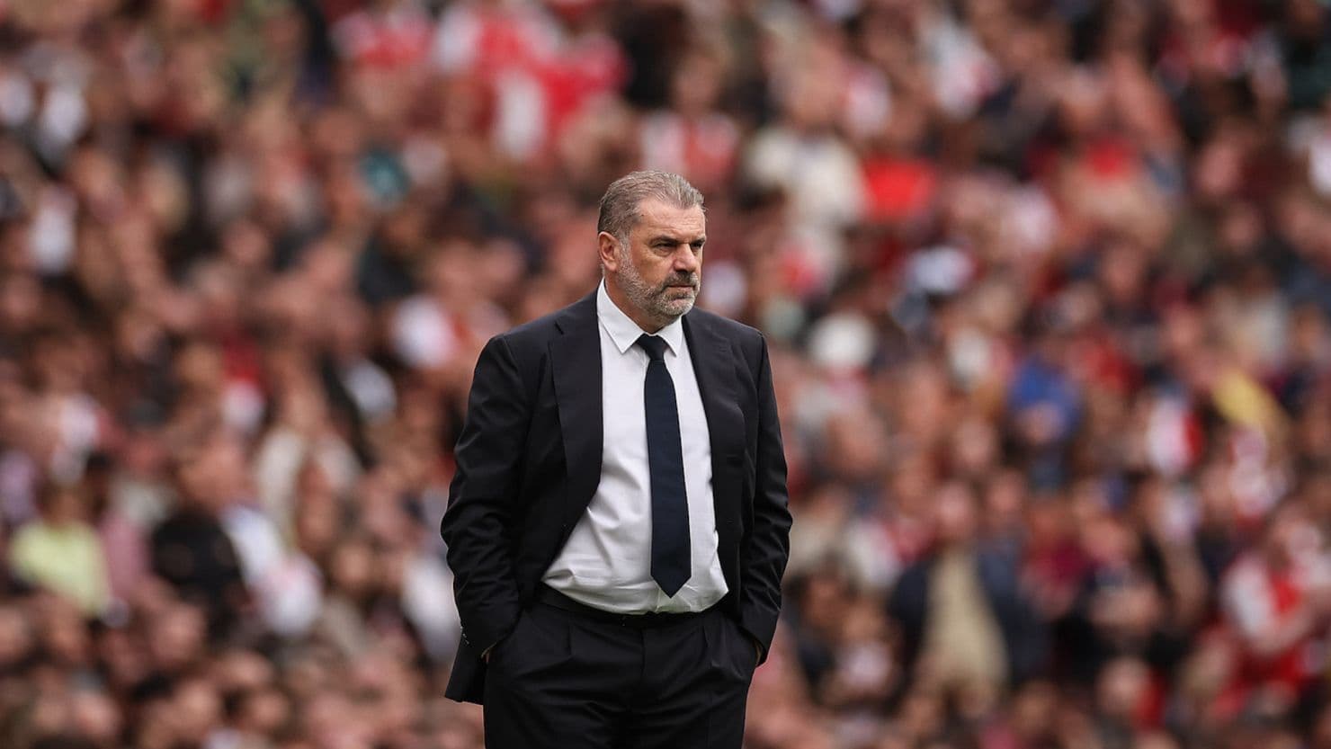 Ange Postecoglou amdist a crowd