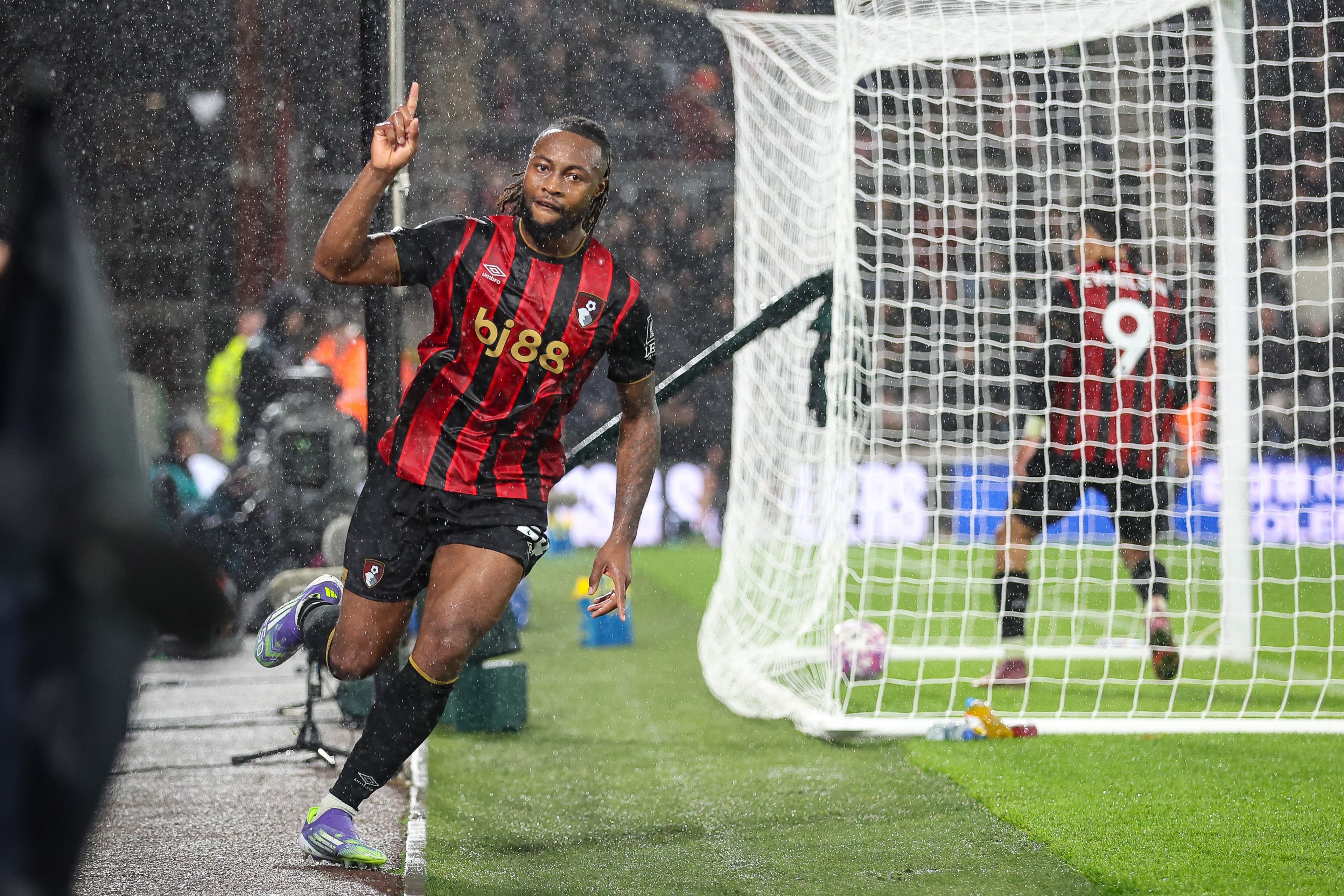 Antoine Semenyo of Bournemouth celebrates after he scores a goal