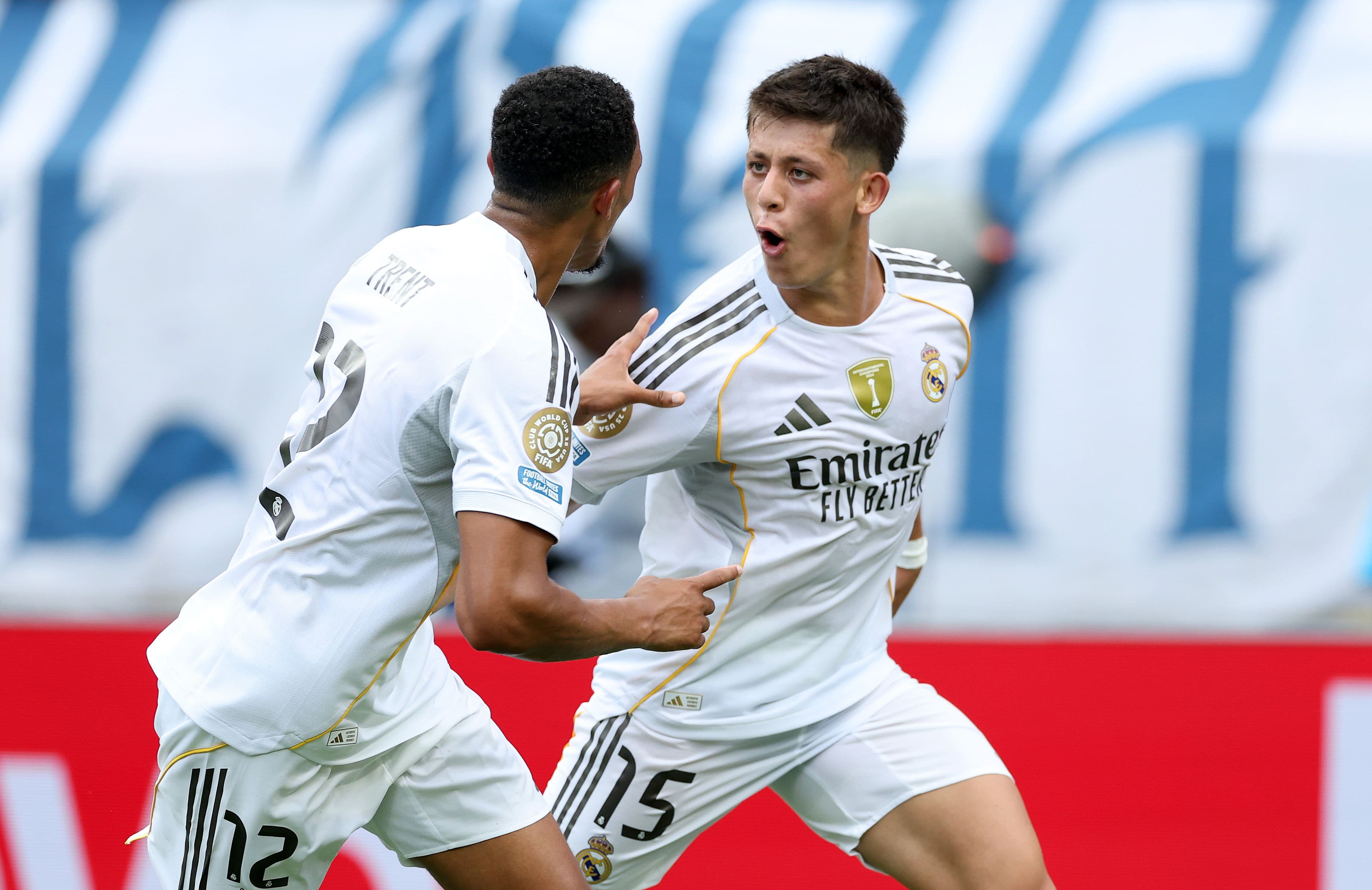 Arda Gueler of Real Madrid C.F. celebrates scoring his team's second goal