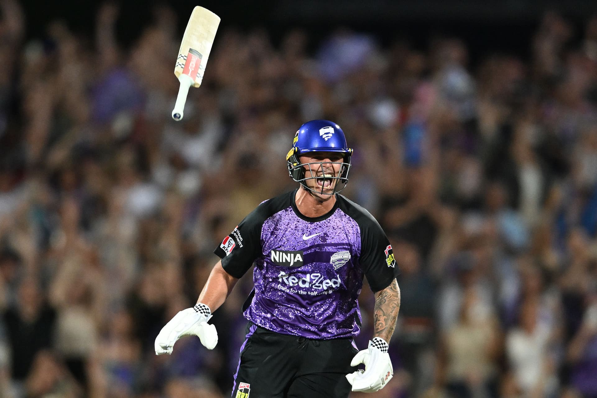 Ben McDermott of the Hurricanes celebrates the win during the BBL The Final match.jpg