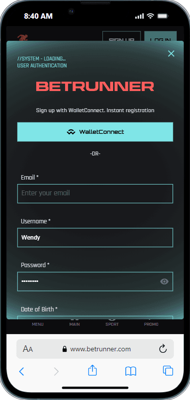 Betrunner Registration