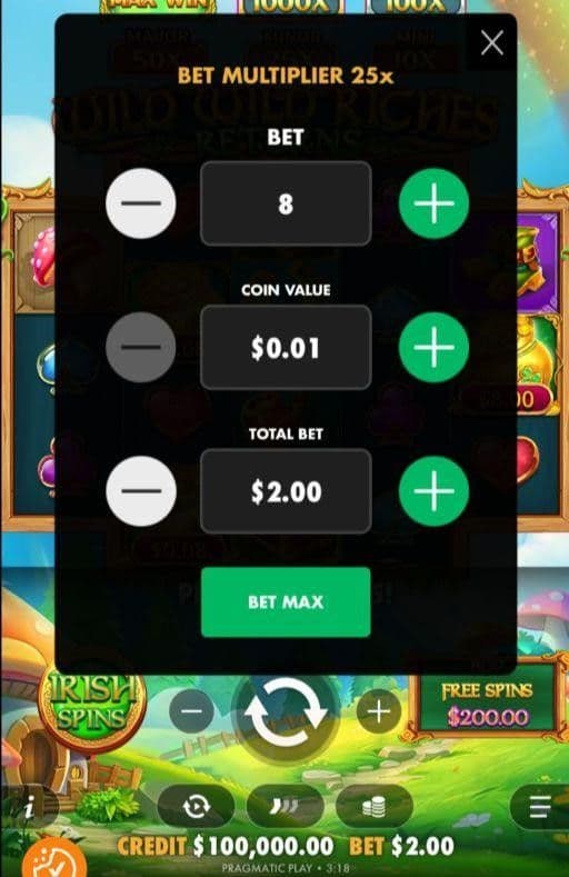 Betting Range Wild Wild Riches