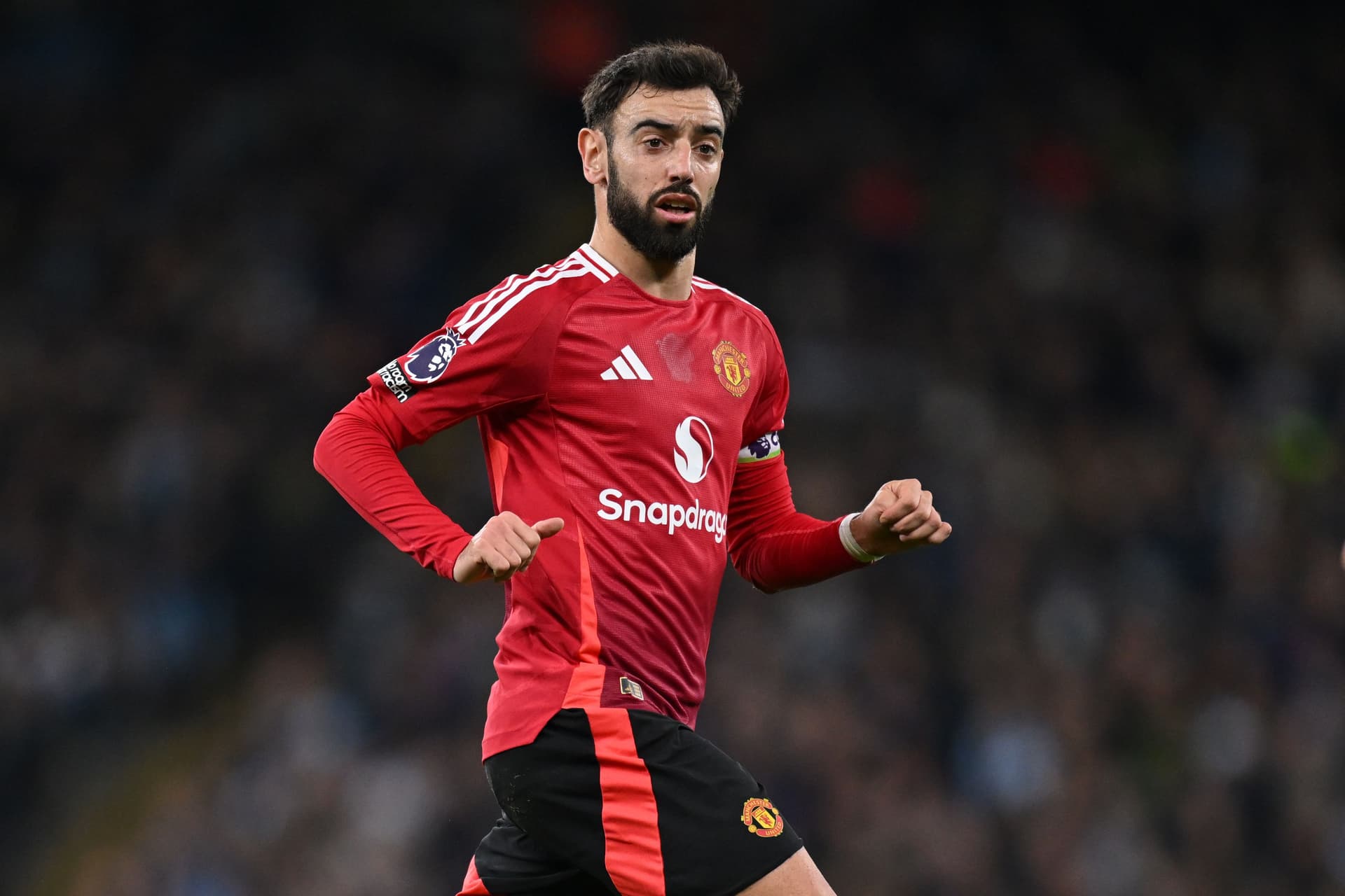 Bruno Fernandes of Manchester United in action during the Premier League match